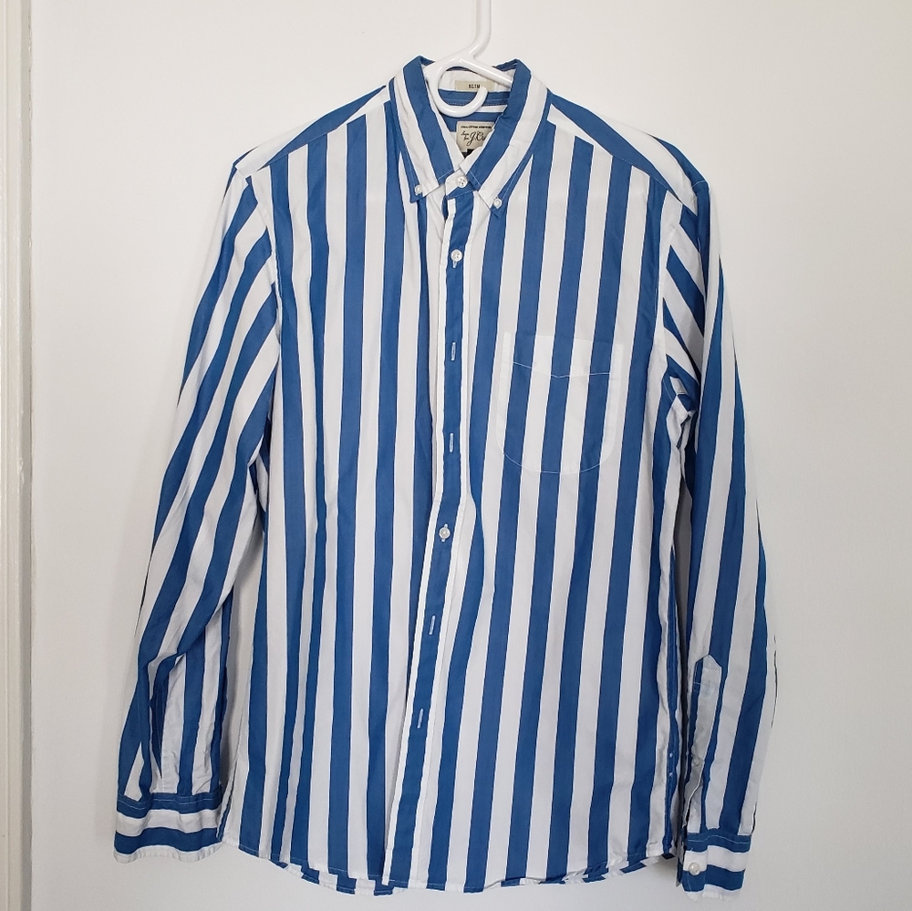 J. Crew blue stripe long sleeve shirt